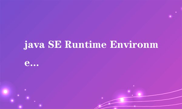 java SE Runtime Environment是什么程序，具体解释下有什么用，用不用升级