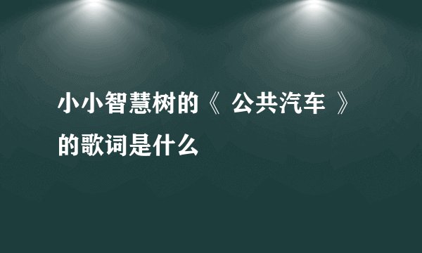 小小智慧树的《 公共汽车 》的歌词是什么