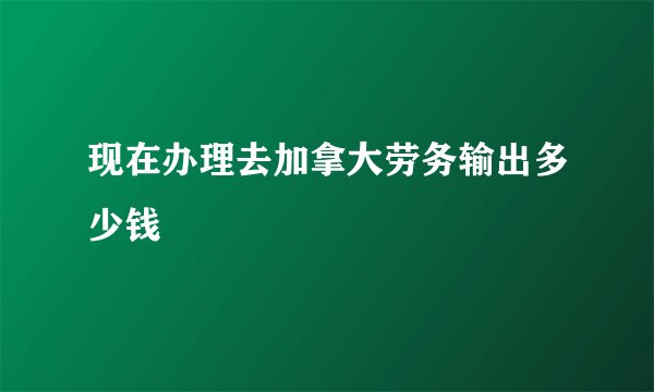现在办理去加拿大劳务输出多少钱