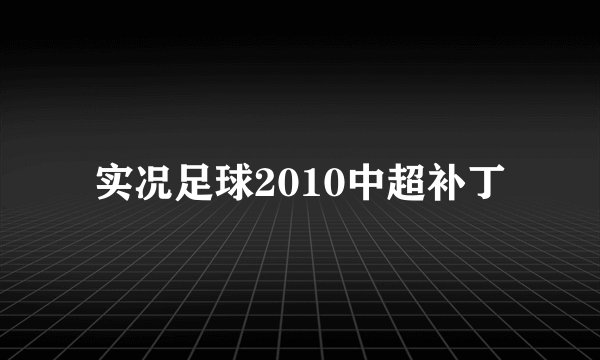 实况足球2010中超补丁