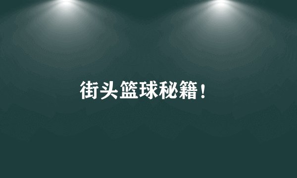 街头篮球秘籍！