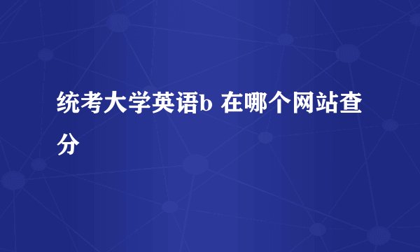 统考大学英语b 在哪个网站查分