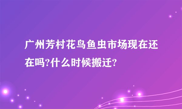 广州芳村花鸟鱼虫市场现在还在吗?什么时候搬迁?