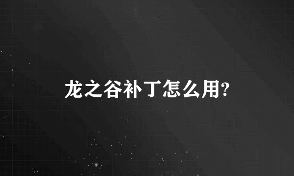 龙之谷补丁怎么用?