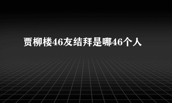 贾柳楼46友结拜是哪46个人