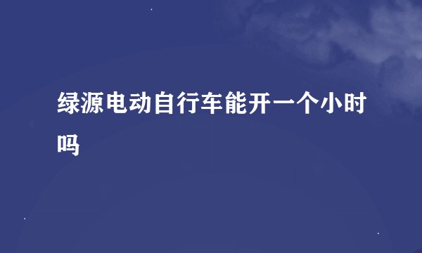 绿源电动自行车能开一个小时吗