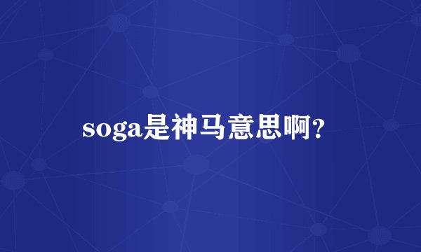 soga是神马意思啊？