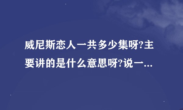 威尼斯恋人一共多少集呀?主要讲的是什么意思呀?说一下简介.