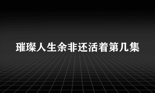璀璨人生余非还活着第几集