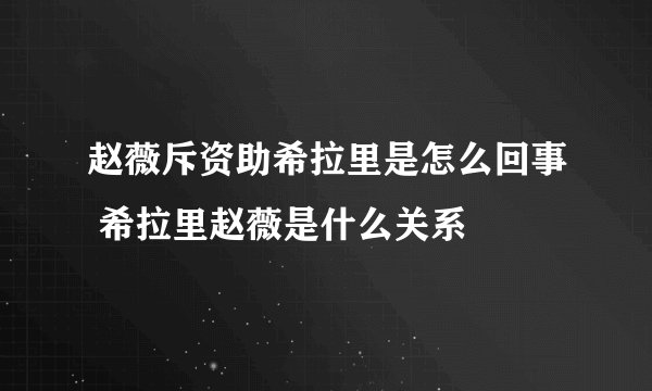 赵薇斥资助希拉里是怎么回事 希拉里赵薇是什么关系