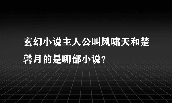 玄幻小说主人公叫风啸天和楚馨月的是哪部小说？