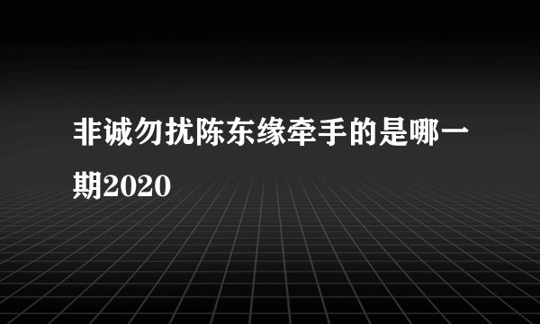 非诚勿扰陈东缘牵手的是哪一期2020