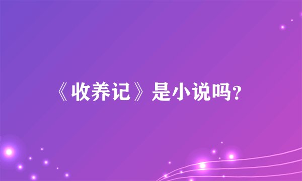 《收养记》是小说吗？