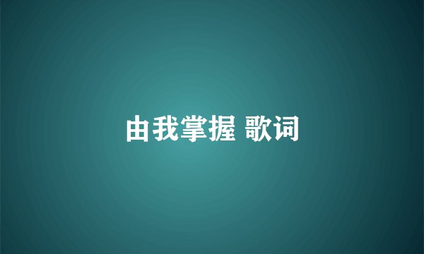 由我掌握 歌词