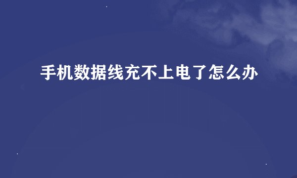 手机数据线充不上电了怎么办