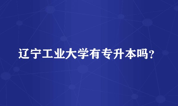 辽宁工业大学有专升本吗？