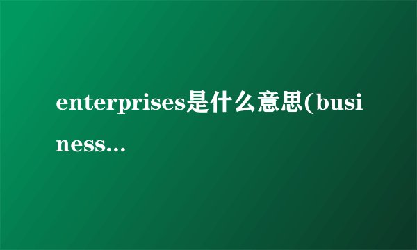 enterprises是什么意思(business是什么意思)