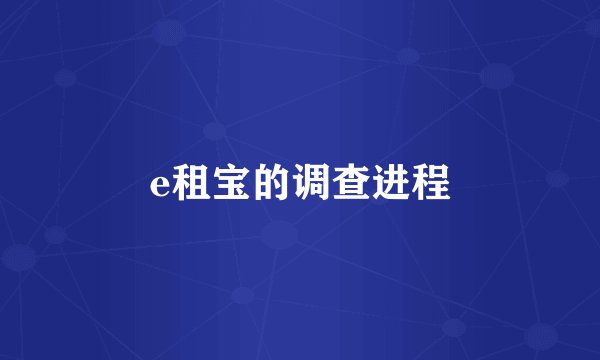 e租宝的调查进程