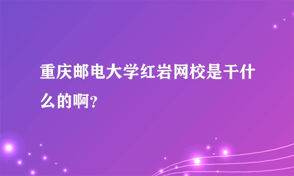 重庆邮电大学红岩网校是干什么的啊？