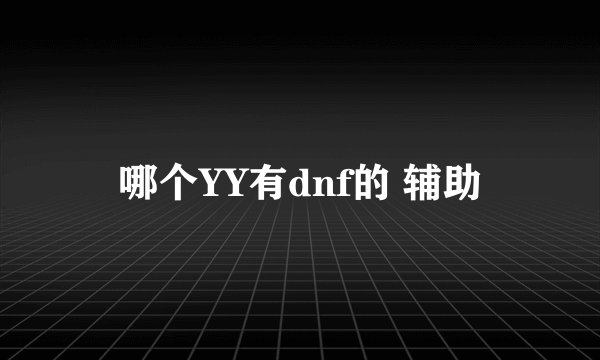 哪个YY有dnf的 辅助