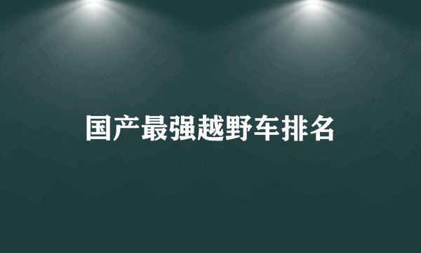 国产最强越野车排名