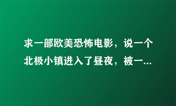 求一部欧美恐怖电影，说一个北极小镇进入了昼夜，被一群幽灵还是僵尸的东西看上了这个小镇要毁灭它