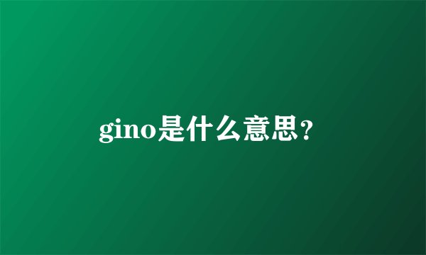 gino是什么意思？