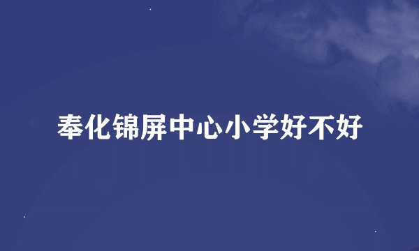 奉化锦屏中心小学好不好