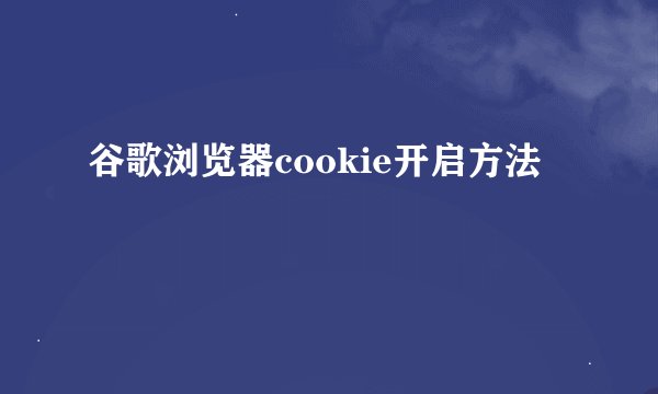谷歌浏览器cookie开启方法