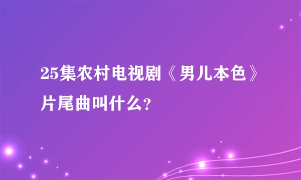 25集农村电视剧《男儿本色》片尾曲叫什么？