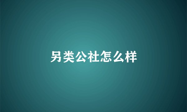 另类公社怎么样