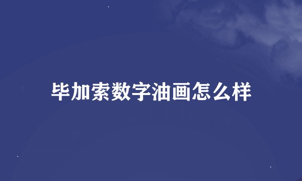 毕加索数字油画怎么样