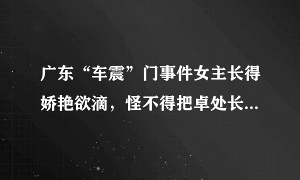广东“车震”门事件女主长得娇艳欲滴，怪不得把卓处长迷的团团转