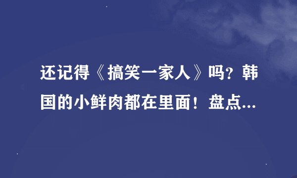 还记得《搞笑一家人》吗？韩国的小鲜肉都在里面！盘点主演现状