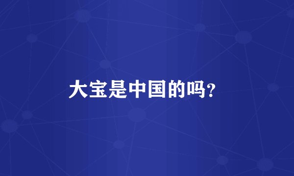 大宝是中国的吗？