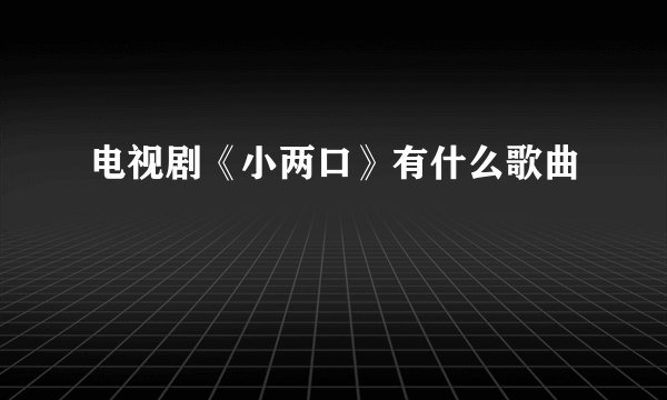 电视剧《小两口》有什么歌曲