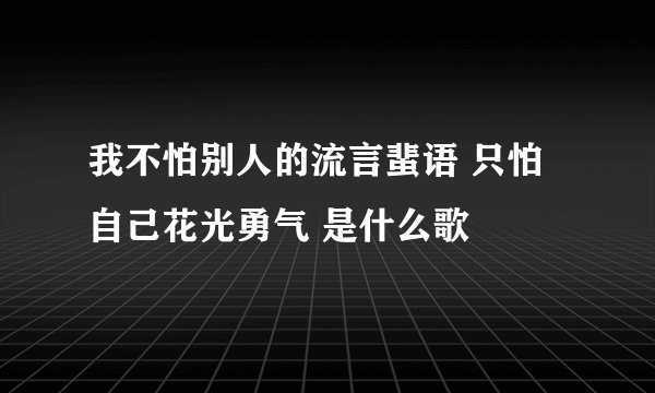 我不怕别人的流言蜚语 只怕自己花光勇气 是什么歌