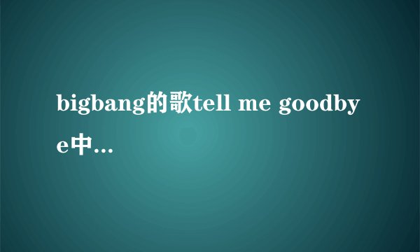 bigbang的歌tell me goodbye中英语翻译