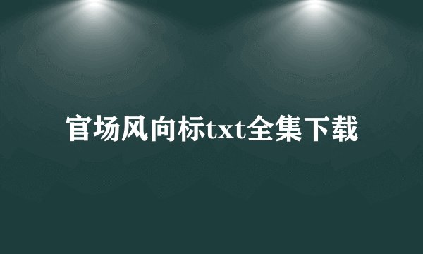 官场风向标txt全集下载