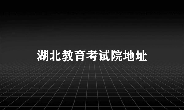 湖北教育考试院地址