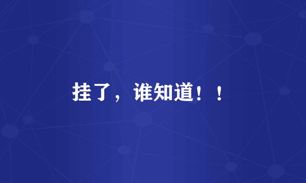 挂了，谁知道！！