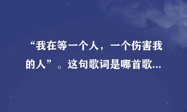 “我在等一个人，一个伤害我的人”。这句歌词是哪首歌里面的？这首歌叫什么名字？
