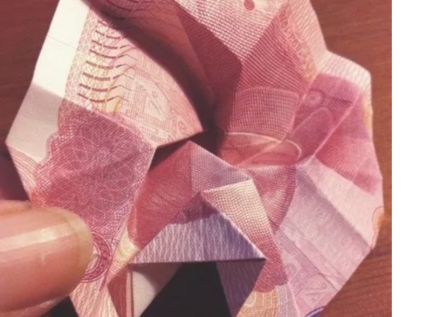 钞票折玫瑰花的步骤