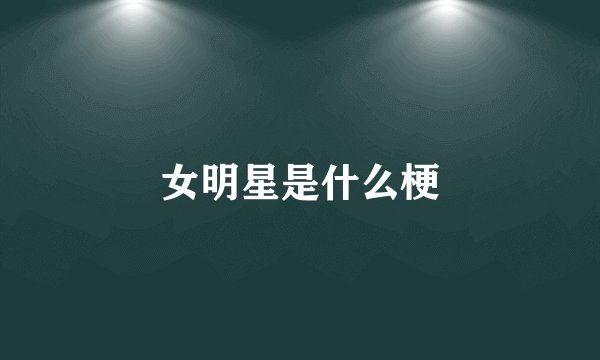女明星是什么梗