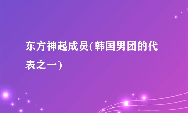 东方神起成员(韩国男团的代表之一)