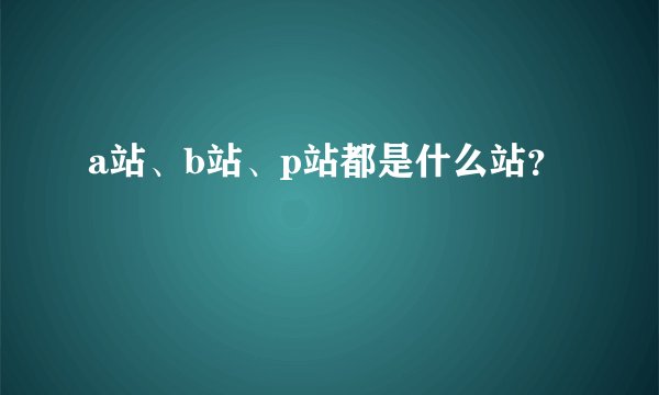 a站、b站、p站都是什么站？