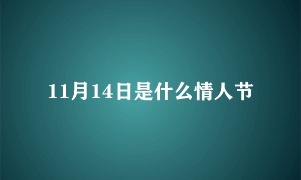 11月14日是什么情人节