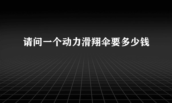 请问一个动力滑翔伞要多少钱