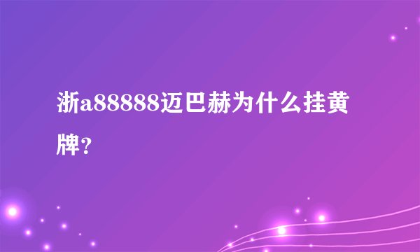 浙a88888迈巴赫为什么挂黄牌？
