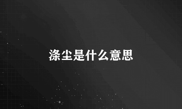 涤尘是什么意思